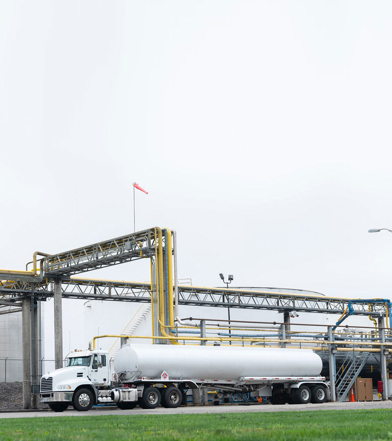 Tanker truck at an ethanol plant