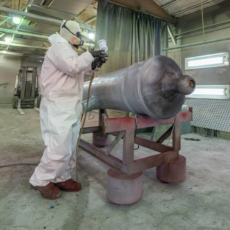 Individual painting equipment at The Andersons Fabrication Shop