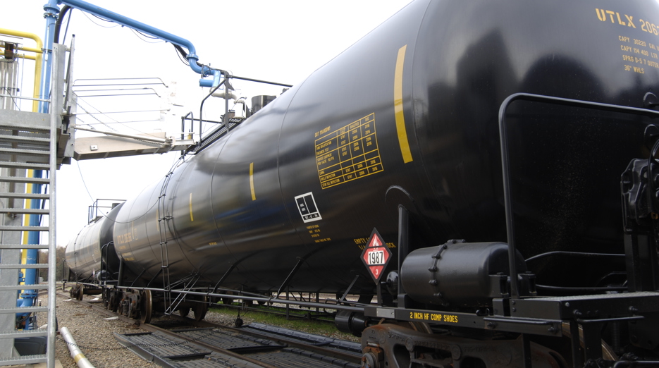 Railcar being loaded