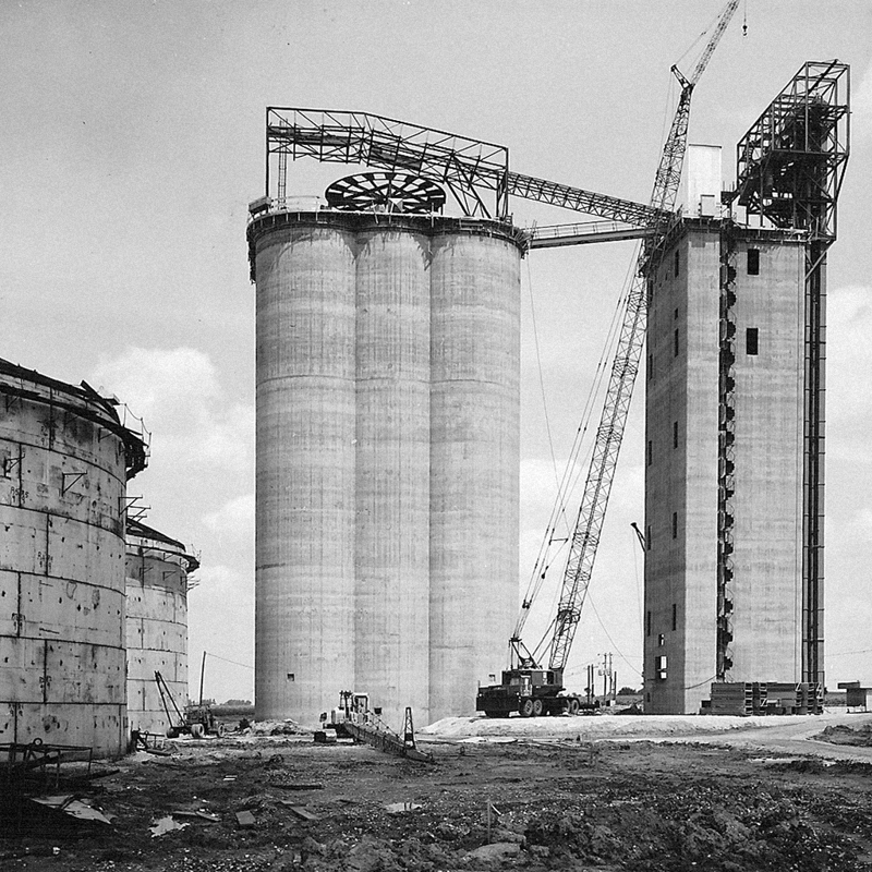 Silos being constructed during the 1960s