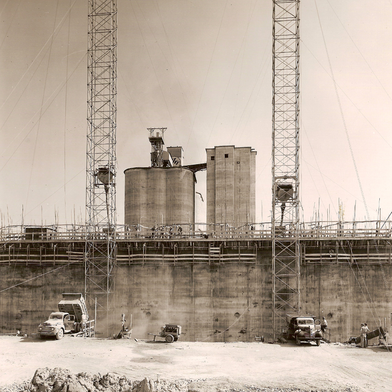 The Big Pour construction of silos from the 1950s