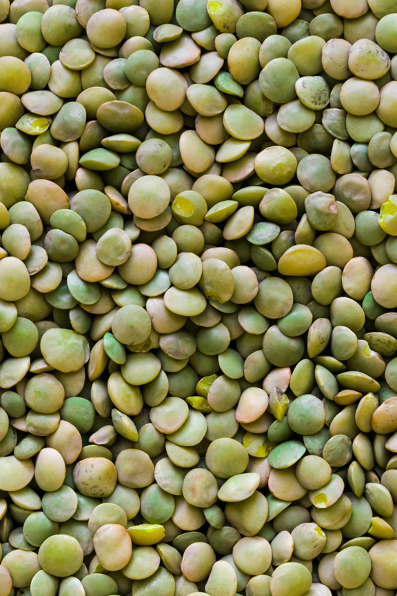 Pile of green lentils