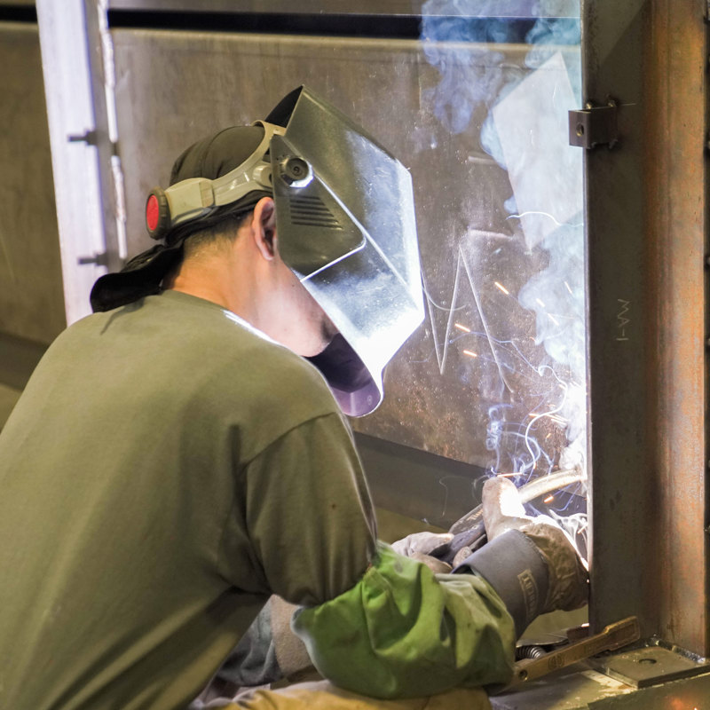 Welder working at The Andersons Fabrication Shop