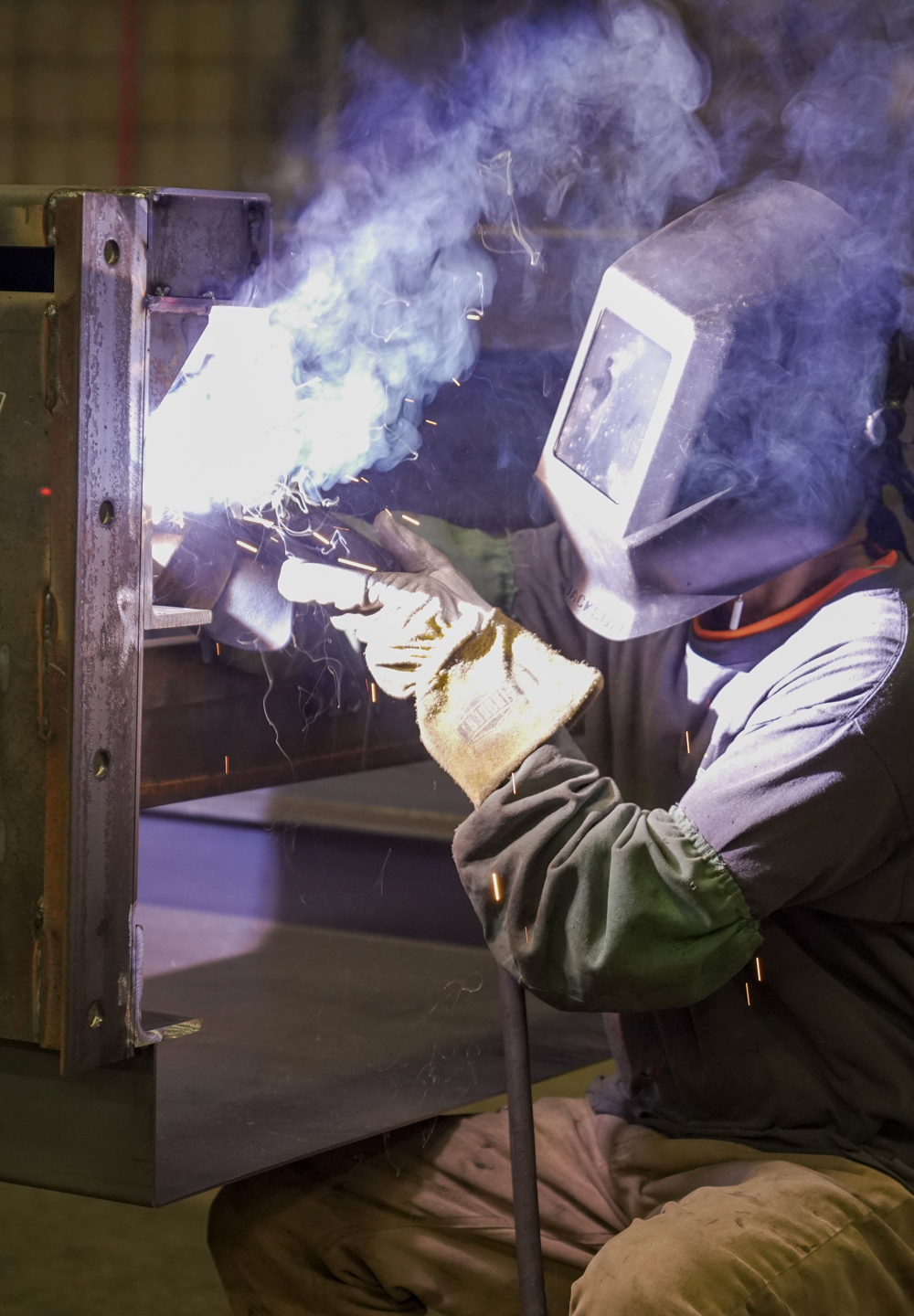 Welder working at The Andersons Fabrication Shop