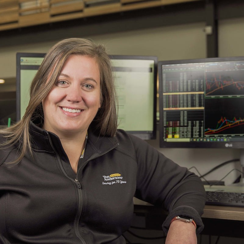 Individual working at a trading desk