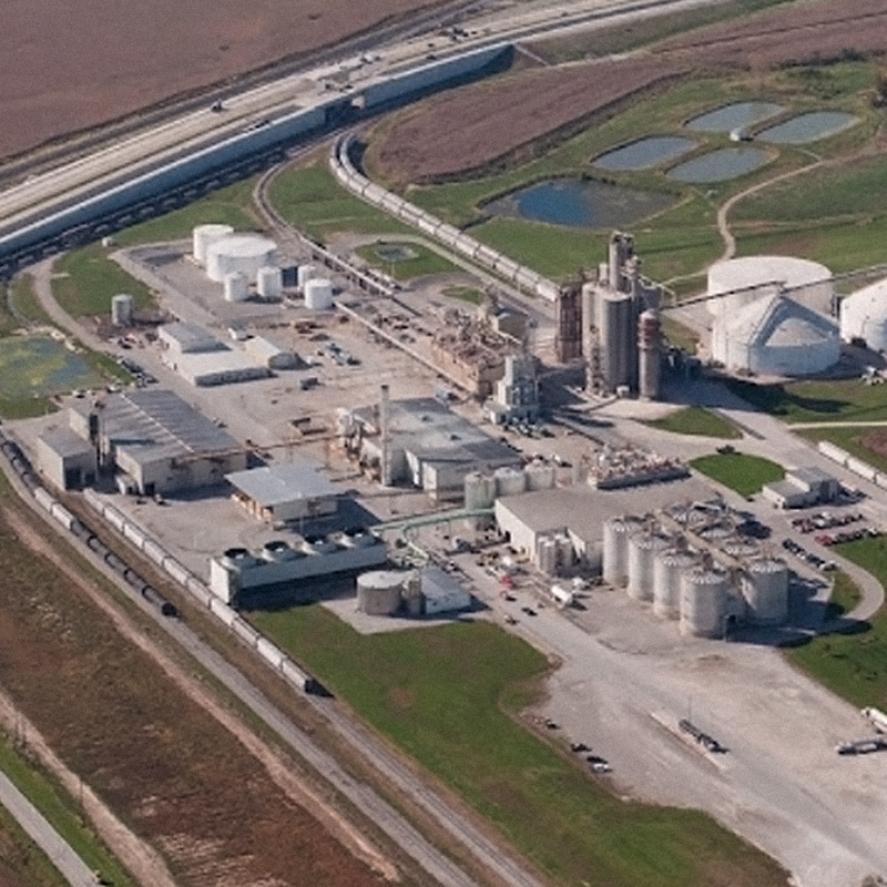 Aerial view of an operations location