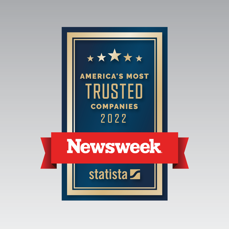 Logo for the Newsweek Most Trusted Companies 2022 Award