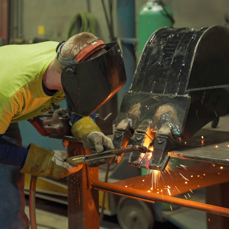 Welder working at The Andersons Fabrication Shop