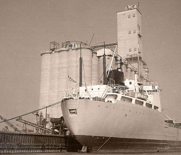 Freighter at The Andersons river location in the 1960s