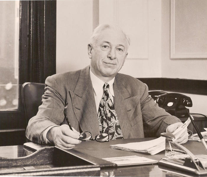 Harold Anderson at his desk