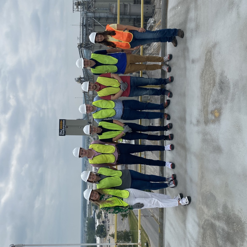 Group of interns in safety gear